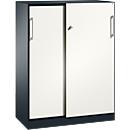 Schiebetürenschrank ASISTO C 3000, 3 Ordnerhöhen, mit Abdeckplatte, Breite 1000 mm,