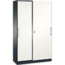 Schiebetürenschrank ASISTO C 3000, 5 Ordnerhöhen, abschließbar, Breite 1200 mm, anthrazit/weiß