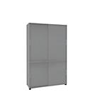 Schiebetürenschrank, B 1200 mm, 5 OH, silber