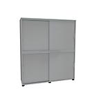 Schiebetürenschrank, B 1350 mm, 4 OH, lichtgrau