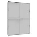 Schiebetürenschrank, B 1600 mm, 6 OH, weiß