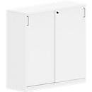 Schiebetürenschrank BEXXSTAR, 3 Ordnerhöhen, H 1155 mm, weiß