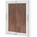 Schiebetürenschrank TEQSTYLE, 5 OH, B 2000 x T 419 x H 2185 mm, Oxido/weiß