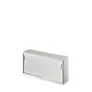 Schiebetürenschrank TETRIS SOLID, 2 OH, B 1600 mm, inkl. 19 mm Abdeckplatte, lichtgrau/weißalu