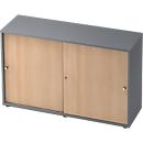 Schiebetürenschrank TOPAS LINE, 2 OH, graphit/Eiche