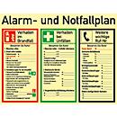 Schild "Alarm-  und Notfallplan"