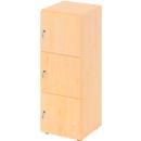 Schließfachschrank Topas Line, 3 Ordnerhöhen, 3 Fächer, Zylinderschloss, B 400 x T 420 x H 1100 mm, Ahorn/Ahorn