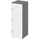 Schließfachschrank Topas Line, 3 Ordnerhöhen, 3 Fächer, Zylinderschloss, B 400 x T 420 x H 1100 mm, graphit/weiß
