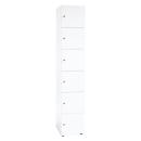 Schließfachschrank Topas Line, 6 Ordnerhöhen, 6 Fächer, Zylinderschloss, B 400 x T 420 x H 2156 mm, weiß/weiß