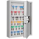 Schlüsselschrank SLE 120, für die Wandmontage, 120 Haken, ohne Einwurfschlitz, Türanschlag rechts, Elektronikschloss mit Batterien, inkl. Verankerungsmaterial, B 460 x T 130 x H 630 mm, Stahlblech, lichtgrau RAL 7035