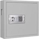 Schlüsselschrank SLE 80, für die Wandmontage, 80 Haken, mit Einwurfschlitz, Türanschlag rechts, Elektronikschloss mit Batterien, inkl. Verankerungsmaterial, B 460 x T 130 x H 430 mm, Stahlblech, lichtgrau RAL 7035