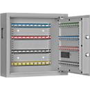 Schlüsselschrank SLE 80, für die Wandmontage, 80 Haken, mit Einwurfschlitz, Türanschlag rechts, Elektronikschloss mit Batterien, inkl. Verankerungsmaterial, B 460 x T 130 x H 430 mm, Stahlblech, lichtgrau RAL 7035