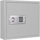 Schlüsselschrank SLE 80, für die Wandmontage, 80 Haken, ohne Einwurfschlitz, Türanschlag rechts, Elektronikschloss mit Batterien, inkl. Verankerungsmaterial, B 460 x T 130 x H 430 mm, Stahlblech, lichtgrau RAL 7035