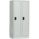 Schoollocker, compartimentbreedte 300 mm, veiligheidscilinderslot, 2 compartimenten, lichtgrijs/lichtgrijs