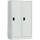 Schoollocker, compartimentbreedte 400 mm, 2 compartimenten, lichtgrijs/lichtgrijs