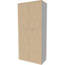 Schrank ARLON OFFICE, 5 Ordnerhöhen, abschliessbar, B 900 x T 450 x H 2000 mm, Eiche-Dekor/alu