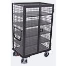 Schrankwagen, Stahl/MDF-Platte, Anthrazitgrau/dunkelgrau, 5 Etagen, 1245 x 785 mm, Dach und Doppelflügeltür, abschließbar, EasySTOP, bis 500 kg