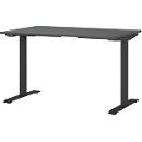 Schreibtisch Aalborg, elektrisch höhenverstellbar, Rechteck, bis 80 kg, T-Fuß Gestell, B 1200 x T 800 x H 720 – 1200 mm, graphit/schwarzgrau