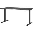 Schreibtisch Aalborg, elektrisch höhenverstellbar, Rechteck, bis 80 kg, T-Fuß Gestell, B 1400 x T 800 x H 720 – 1200 mm, graphit/schwarzgrau