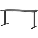 Schreibtisch Aalborg, elektrisch höhenverstellbar, Rechteck, bis 80 kg, T-Fuß Gestell, B 1600 x T 800 x H 720 – 1200 mm, graphit/schwarzgrau