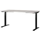 Schreibtisch Aalborg, elektrisch höhenverstellbar, Rechteck, bis 80 kg, T-Fuß Gestell, B 1600 x T 800 x H 720 – 1200 mm, kaschmir/schwarzgrau