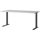 Schreibtisch Aalborg, mechanisch höhenverstellbar, bis 80 kg, Rechteck, C-Fuß, B 1600 x T 800 x H 680 - 910 mm, kaschmir/schwarzgrau
