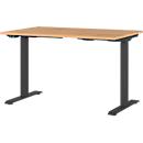 Schreibtisch Agenda Home, elektrisch höhenverstellbar, B 1200 x T 800 x H 720-1200 mm, Grandson-Eiche/Schwarz + Memory-USB-Panel