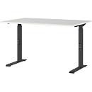 Schreibtisch Agenda, mechanisch höhenverstellbar, B 1200 x T 800 x H 680-910 mm, Lichtgrau/Schwarz