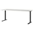 Schreibtisch Agenda, mechanisch höhenverstellbar, B 1800 x T 800 x H 680-910 mm, Lichtgrau/Schwarz