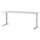 Schreibtisch Agenda, mechanisch höhenverstellbar, B 1800 x T 800 x H 680-910 mm, Lichtgrau/Silber