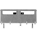 Schreibtisch-Akustik-Trennwand BE Safety Screen Rückwand, mit Acrylfenster, Dicke 10 mm, B 1600 x H 600 mm, hellgrau