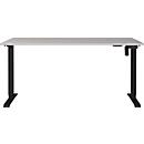 Schreibtisch Athen, elektrisch höhenverstellbar, Rechteck, T-Fuß, Memorybedienpanel, B 1600 x T 800 x H 720-1190 mm, kaschmir/schwar