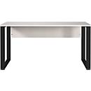 Schreibtisch Athen, Rechteck, Bügelfuß, mit Blende, B 1500 x T 600 x H 740 mm, kaschmir/schwarz
