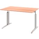 Schreibtisch BARI, Rechteck, Form A, C-Fuß, B 1200 x T 800 mm, Buche-Dekor