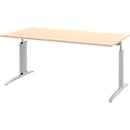 Schreibtisch BARI, Rechteck, Form A, C-Fuß, B 1600 x T 800 mm, Ahorn-Dekor