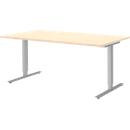 Schreibtisch BARI, T-Fuß, Rechteck, B 1600 x T 800 x H 680-820 mm, Ahorn/Alu