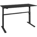 Schreibtisch Bexxstar, elektrisch höhenverstellbar, Rechteck, C-Fuß, B 1800 x T 800 x H 725-1185 mm, schwarz
