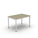 Schreibtisch Bexxstar, Rechteck, 4-Fuß Rundrohr, B 1200 x T 800 x H 740 mm, Ahorn/chromsilber