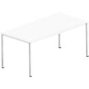 Schreibtisch Bexxstar, Rechteck, 4-Fuß Rundrohr, B 1600 x T 800 x H 740 mm, weiß/chromsilber