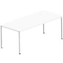 Schreibtisch Bexxstar, Rechteck, 4-Fuß Rundrohr, B 1800 x T 800 x H 740 mm, weiß/chromsilber