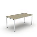 Schreibtisch Bexxstar, Rechteck, 4-Fuß Rundrohr, B 2000 x T 1000 x H 740 mm, Ahorn/chromsilber