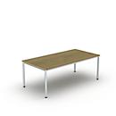 Schreibtisch Bexxstar, Rechteck, 4-Fuß Rundrohr, B 2000 x T 1000 x H 740 mm, Eiche/chromsilber