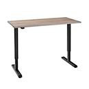 Schreibtisch, elektrisch höhenverstellbar, Rechteck, T-Fuß, B 1300 x T 650 x H 715-1205 mm, Wildeiche/schwarz