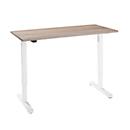 Schreibtisch, elektrisch höhenverstellbar, Rechteck, T-Fuß, B 1300 x T 650 x H 715-1205 mm, Wildeiche/weiß