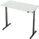 Schreibtisch, elektrisch höhenverstellbar, Rechteck, T-Fuss, B 1300 x T 650 x H 720-1200 mm, lichtgrau/schwarz