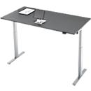 Schreibtisch, elektrisch höhenverstellbar, Rechteck, T-Fuss, B 1600 x T 800 x H 720-1200 mm, graphit/silber