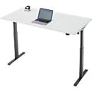 Schreibtisch, elektrisch höhenverstellbar, Rechteck, T-Fuss, B 1600 x T 800 x H 720-1200 mm, lichtgrau/schwarz