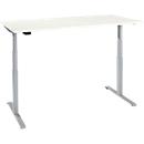 Schreibtisch, elektrisch höhenverstellbar, T-Fuß, B 1200 x T 800 x H 620-1270 mm, weiß/weißaluminium + Memoryschalter
