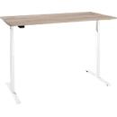 Schreibtisch, elektrisch höhenverstellbar, T-Fuß, B 1200 x T 800 x H 620-1270 mm, Wildeiche/weiß + Memoryschalter