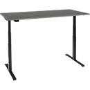 Schreibtisch, elektrisch höhenverstellbar, T-Fuß, B 1600 x T 800 x H 620-1270 mm, graphit/schwarz + Memoryschalter